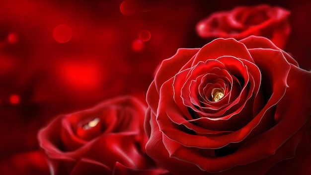 Red romantic rose background of love symbol