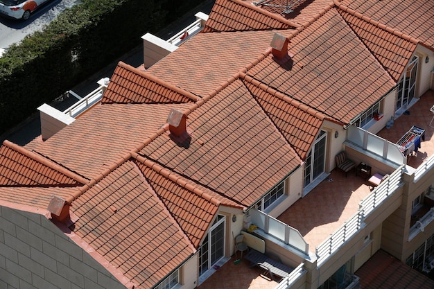 Of red roof texture