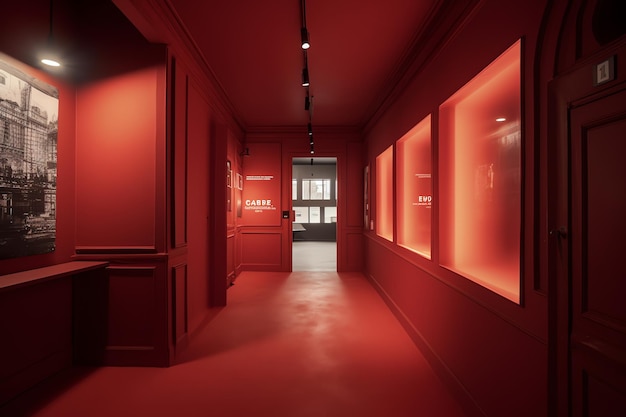 A red room with a red wall