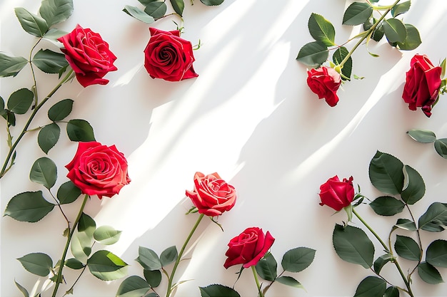 Red Rose Bouquet on White Background