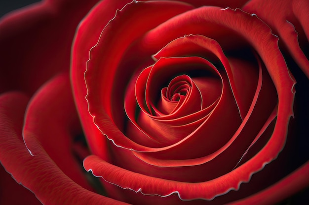 A red rose in close up macro mode