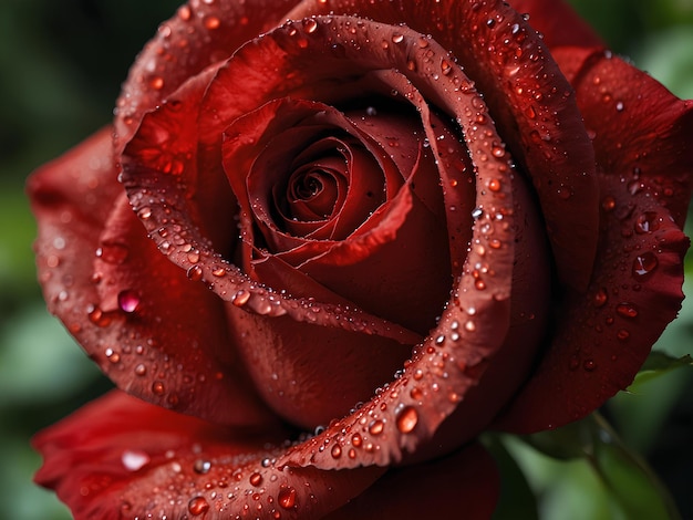 red rose flower with water drops on it