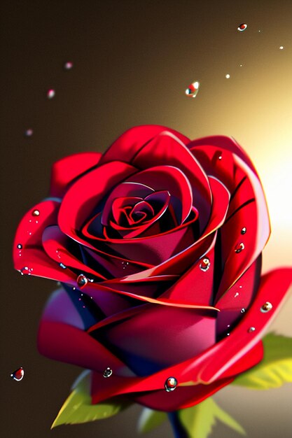 Red rose HD wallpaper background illustration cartoon animation design material