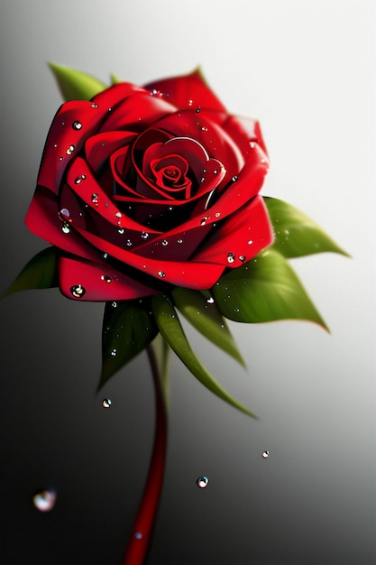 Red rose HD wallpaper background illustration cartoon animation design material