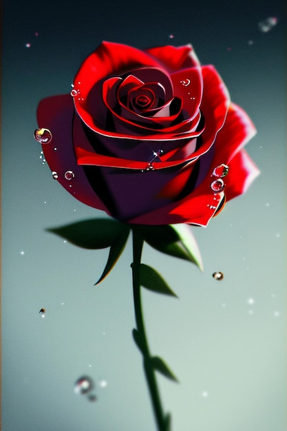 Red rose HD wallpaper background illustration cartoon animation design material