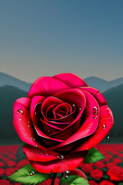 Red rose HD wallpaper background illustration cartoon animation design material