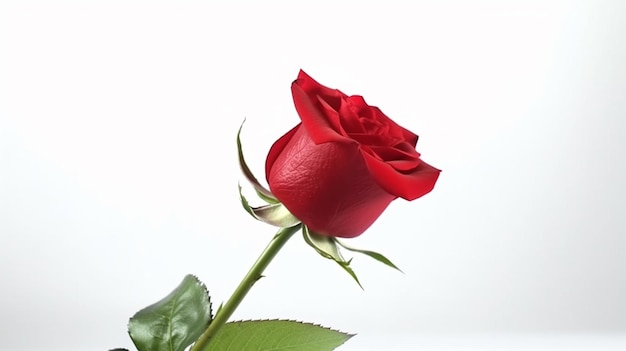 red rose isolated on white for love day