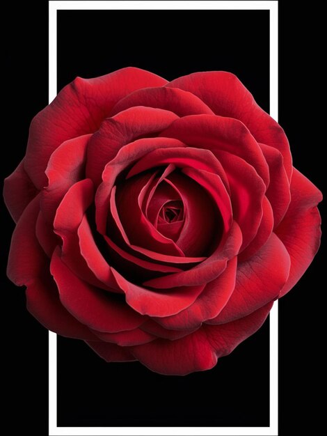 a red rose with a black background and a white stripe