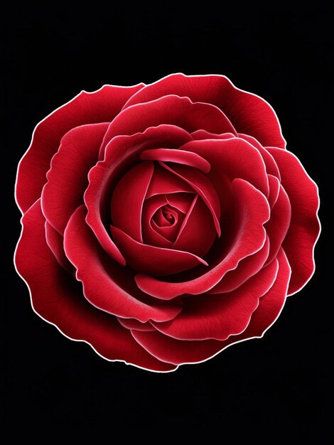 a red rose with a letter e on it