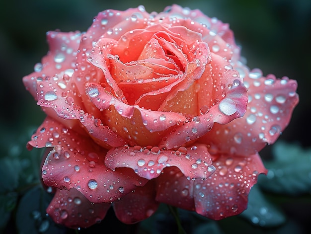 a red rose with water drops on it and water droplets on it