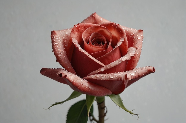 a red rose with water drops on it