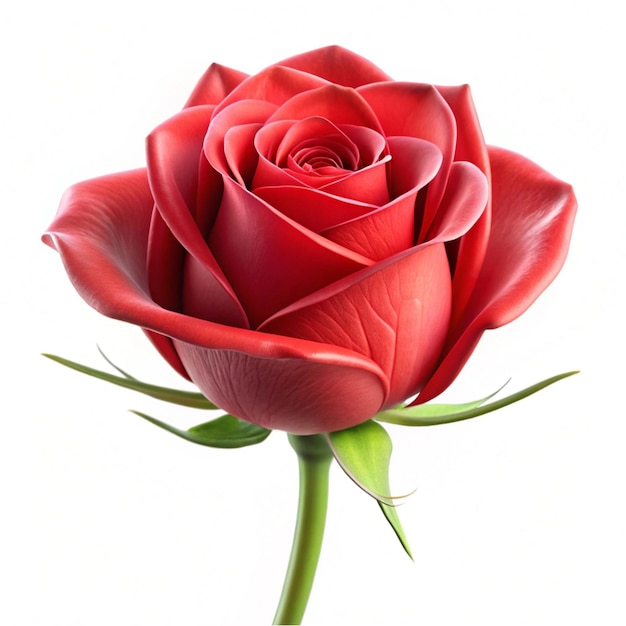 Photo a red rose with a white background and a white background