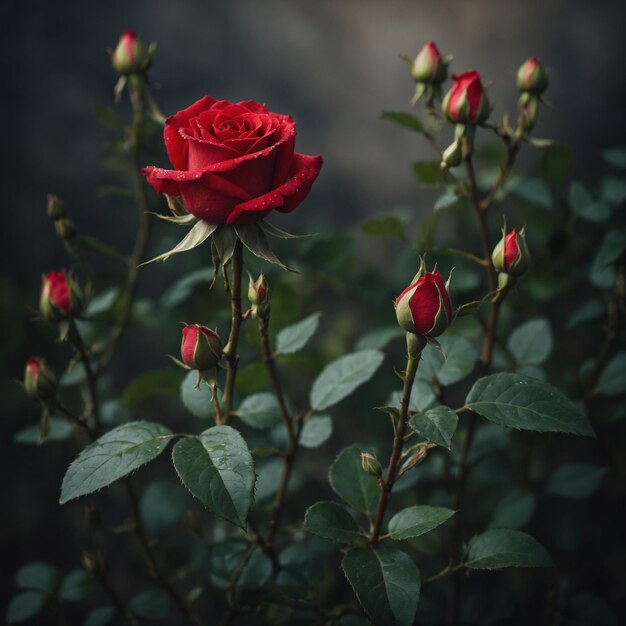 a red rose with the word rose on it