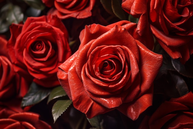 Red Roses Texture Background