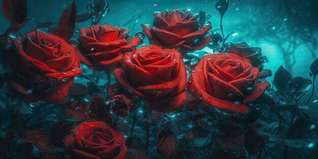 red roses underwater ai generative