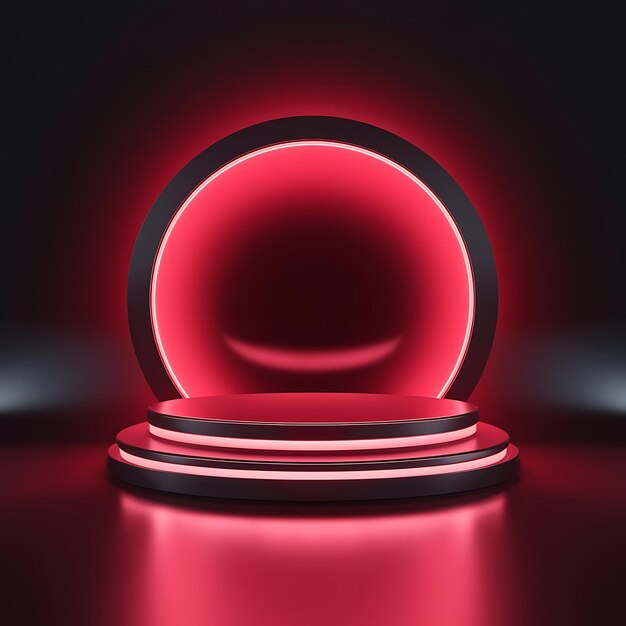 Photo a red round object with a black background with a red circle