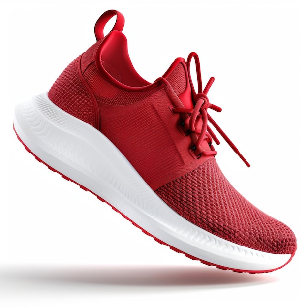 Photo red running sneakers mockupwhite background