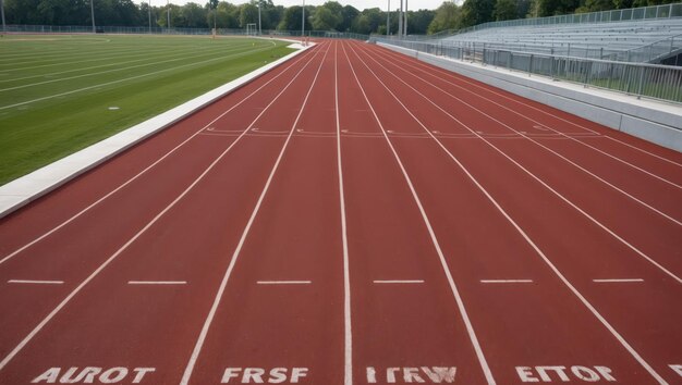 Photo a red running track ideal for athletics and outdoor sports activities