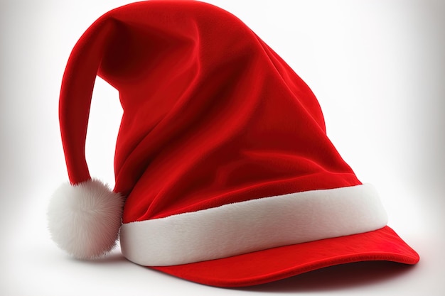 Red Santa Claus cap on a white background