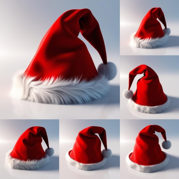 a red santa hat with a santa hat on it