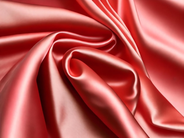 Red satin fabric with a soft wave of light.