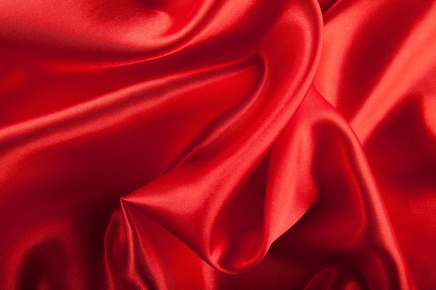 Red satin or silk fabric as background