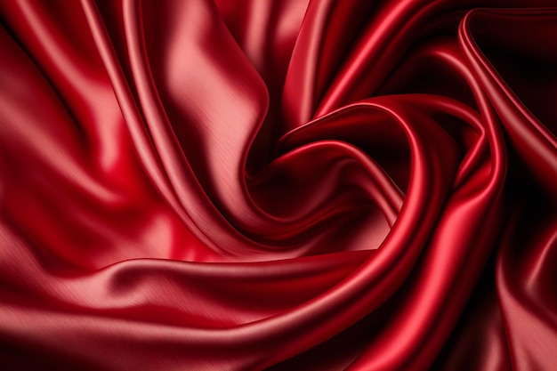 Red satin or silk fabric creative digital illustration abstract textures