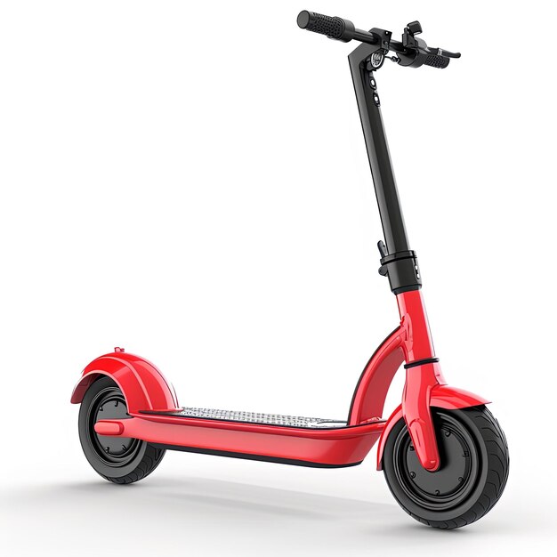 Photo a red scooter with a black wheel and a red wheel