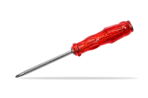 Red screwdriver isolated on white background