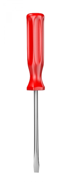 Red Screwdriver Isolated on White