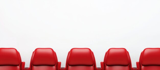 Photo red seats in front of a white wall