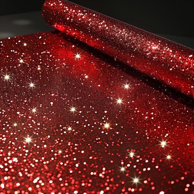 Red shinny glittery wallpaper on black background