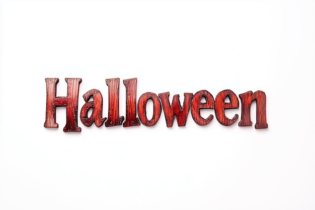 a red shiny alphabet that says halloween on it