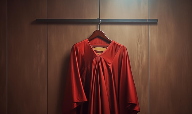 Red shirt on a hanger