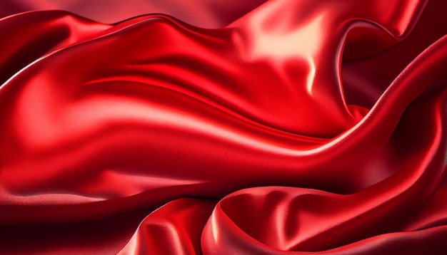 Red silk background with a soft wave of light.