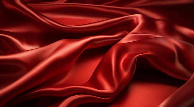 Red silk in a close up view