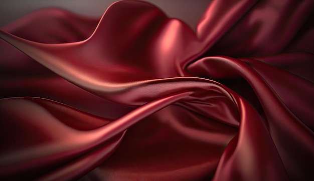 Red silk in a dark room with a white background.