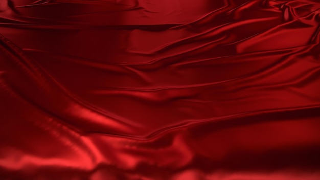 Red silk drapery and upholstery fabric. Solid fabrics for backs and pillows. 3d illustration