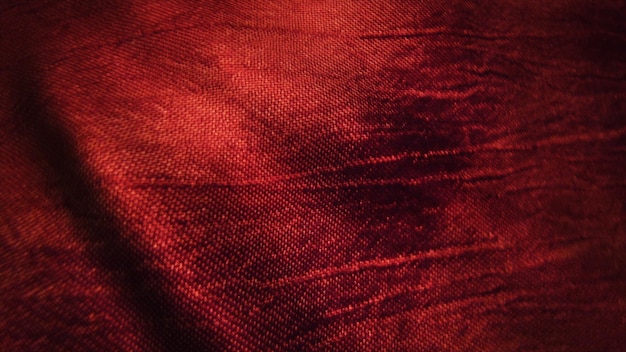 Red silk fabric blowing in the wind