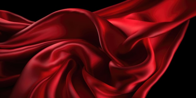 Red silk fabric in the dark