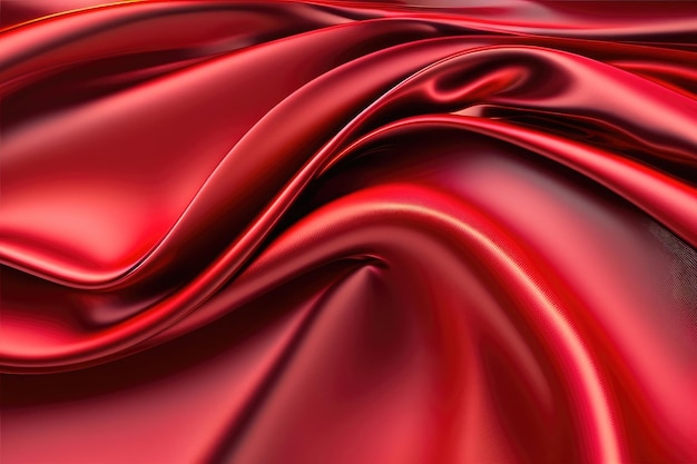 Red silk fabric with a soft cloth.