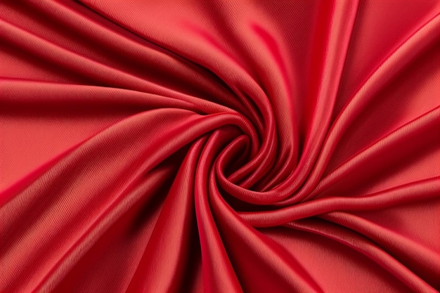 A red silk fabric with a spiral in the center.