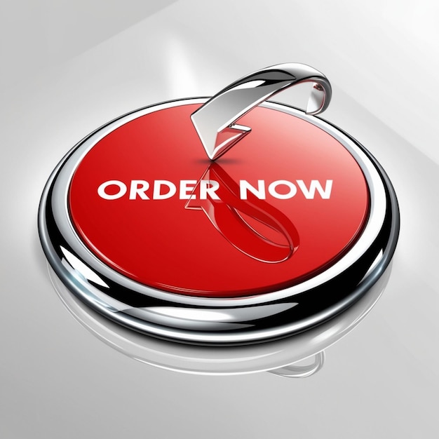 a red and silver badge that says order now now now now