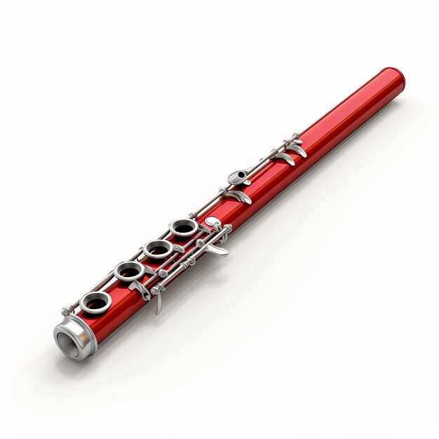 Photo a red and silver flute with a red handle