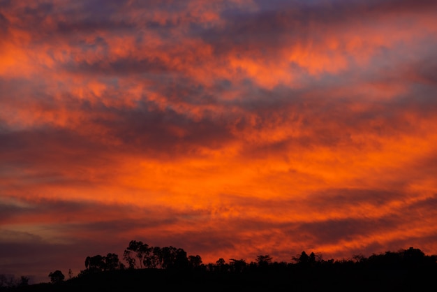 Red sky at sunset