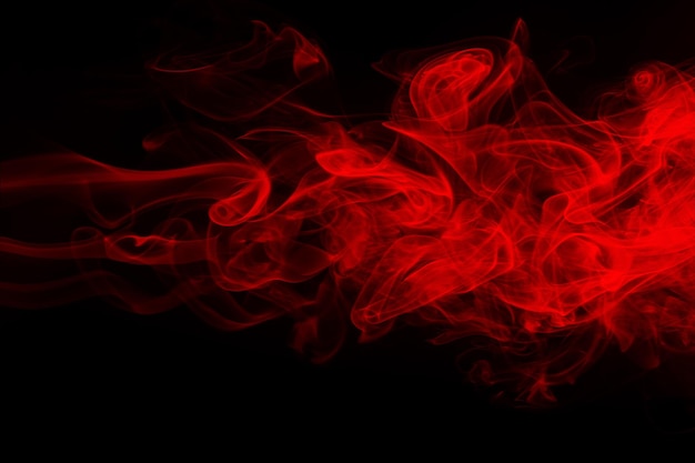 Red smok movement abstract on black background fire design