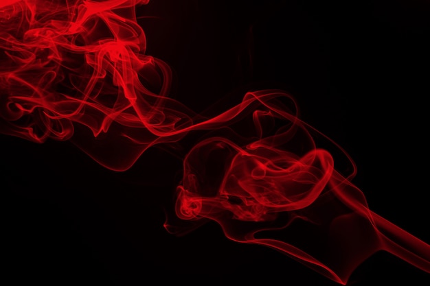 Red smoke abstract on black background, fire design