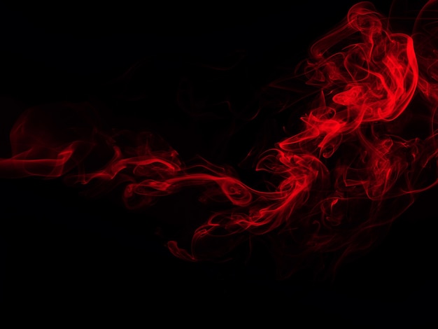 Red smoke abstract on black background. fire design