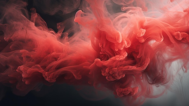 Red smoke background where wisps of ethereal smoke intertwine and disperse AI generated