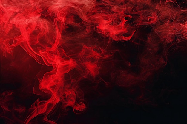 Red smoke on black background Abstract smoke background Design element